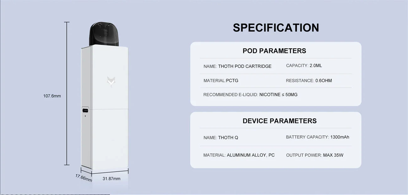 Kumiho THOTH Q Pod System Kit 1300mAh 2ml 10