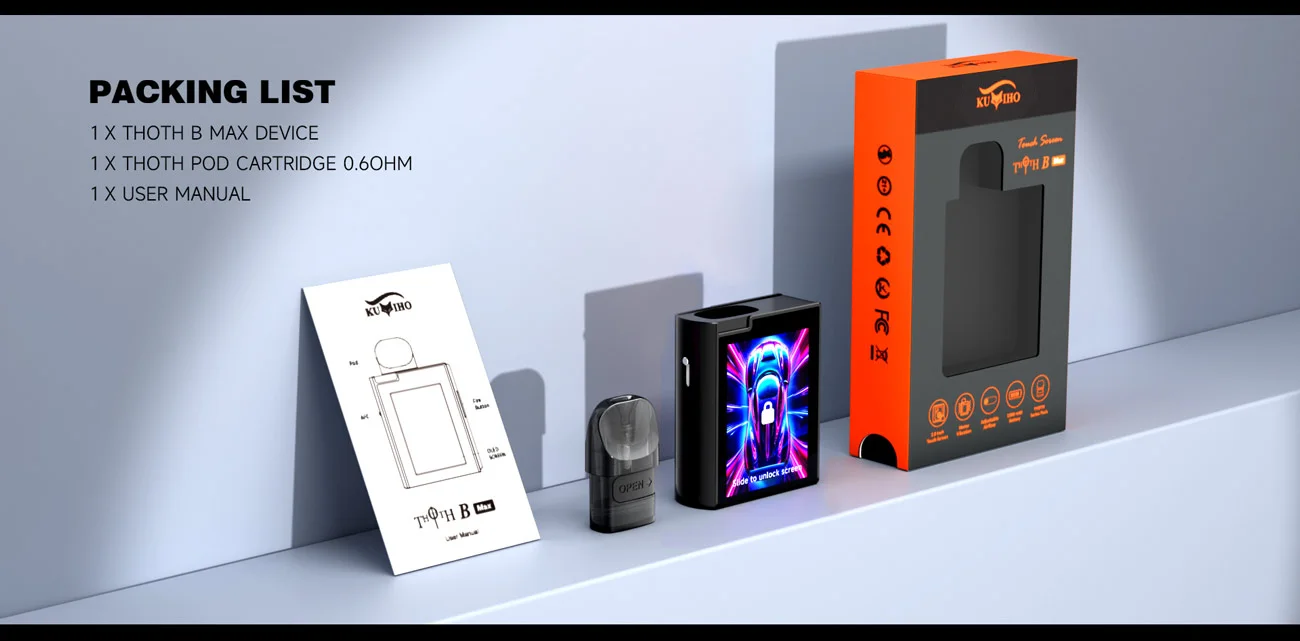 Kumiho THOTH B Max Touch Screen Pod System Kit 1300mAh 2ml 12