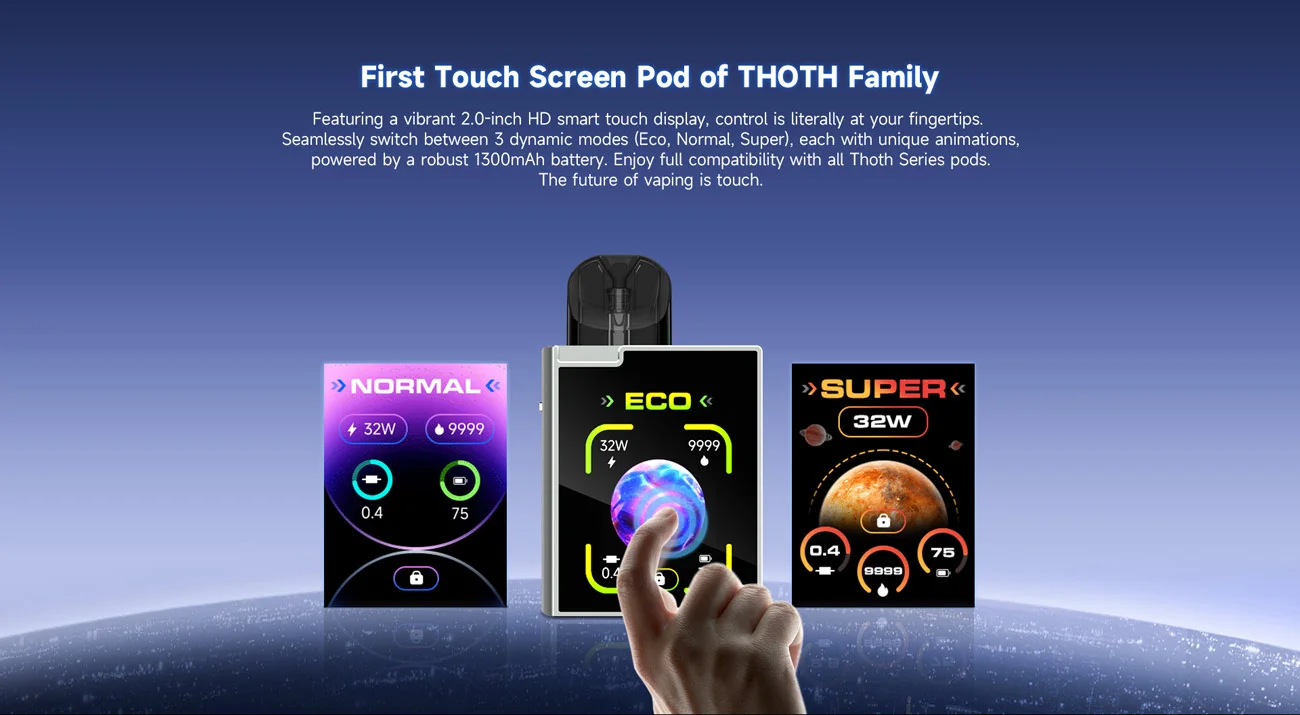 Kumiho THOTH B Max Touch Screen Pod System Kit 1300mAh 2ml 2