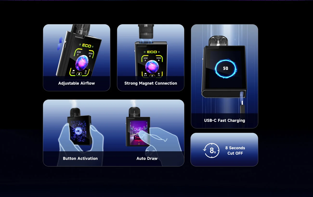 Kumiho THOTH B Max Touch Screen Pod System Kit 1300mAh 2ml 6