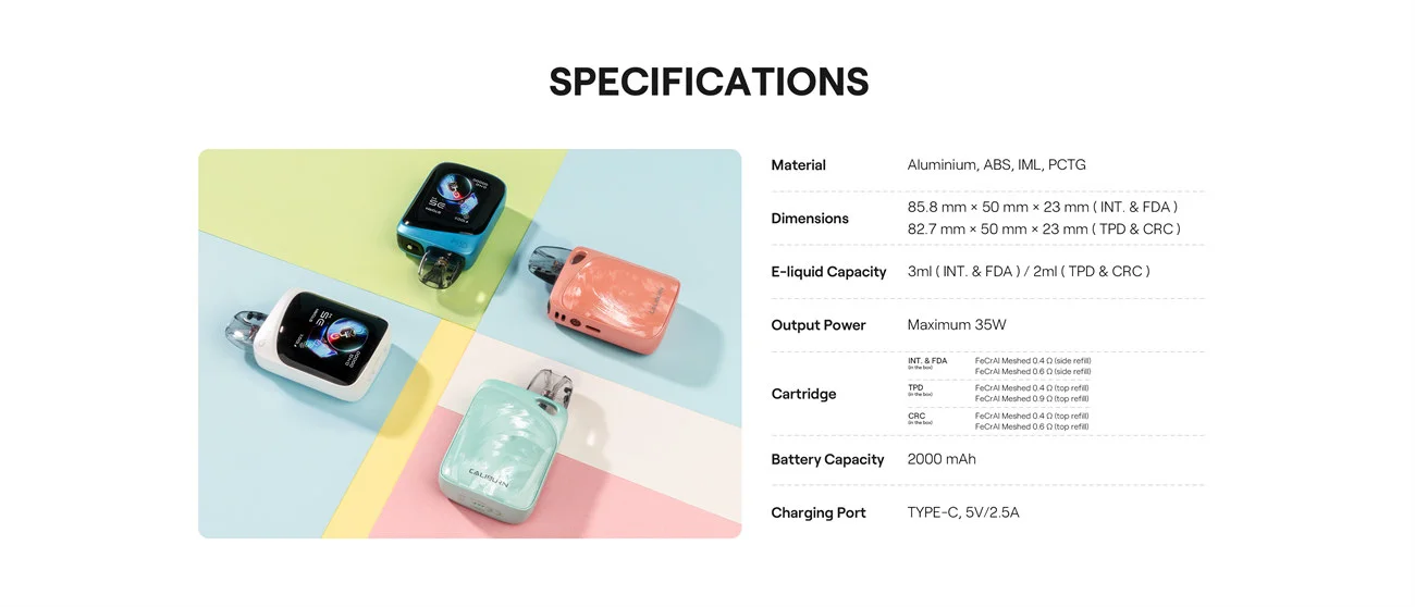 Uwell Caliburn G4 Pro Koko Pod System Kit 2000mAh 3ml (35W) 12