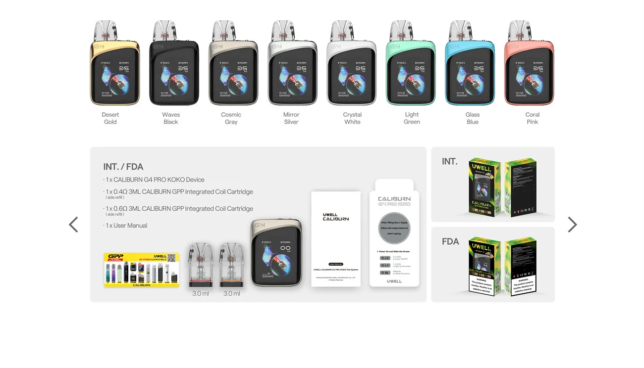 Uwell Caliburn G4 Pro Koko Pod System Kit 2000mAh 3ml (35W) 13