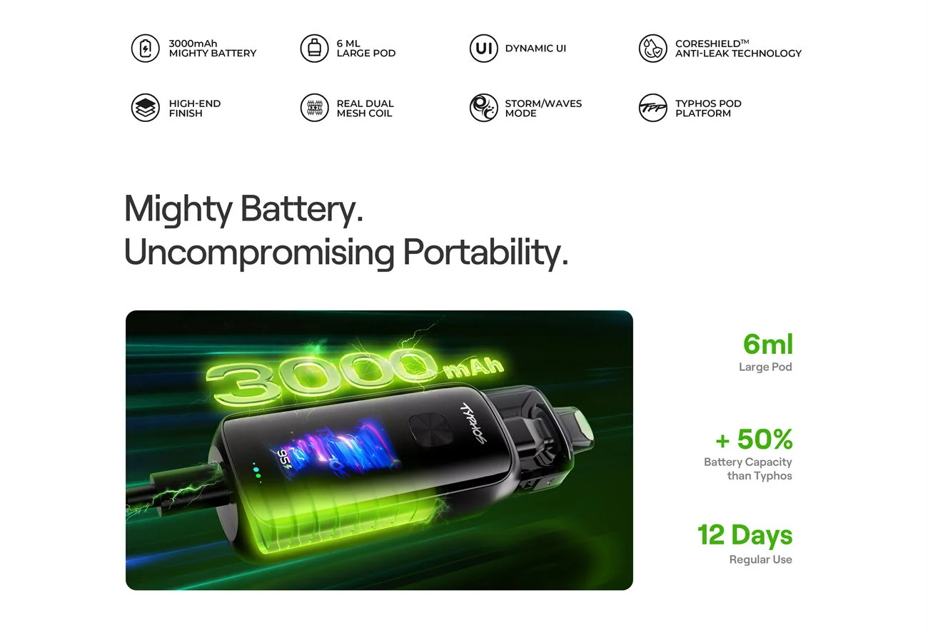 Uwell Typhos Pro Pod System Kit 3000mAh 6ml (Max 45W) 2