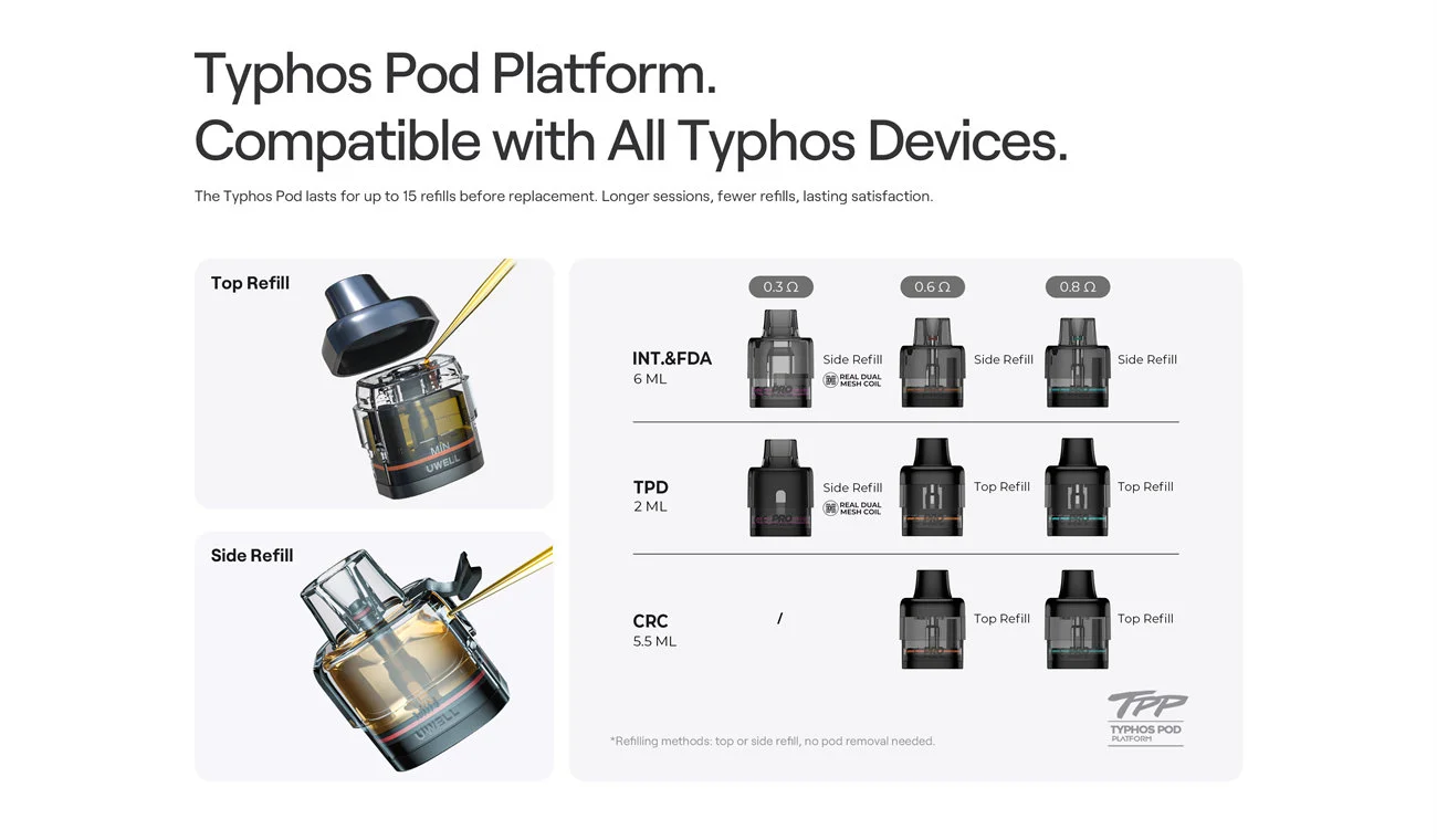 Uwell Typhos Pro Pod System Kit 3000mAh 6ml (Max 45W) 9