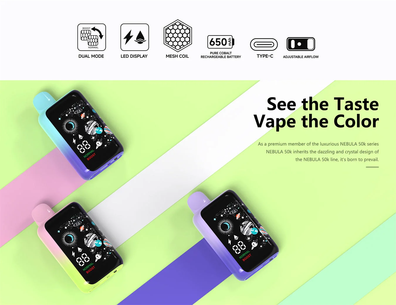 YUMI Nebula 50K Disposable Vape Kit 650mAh (50K Puffs) 4