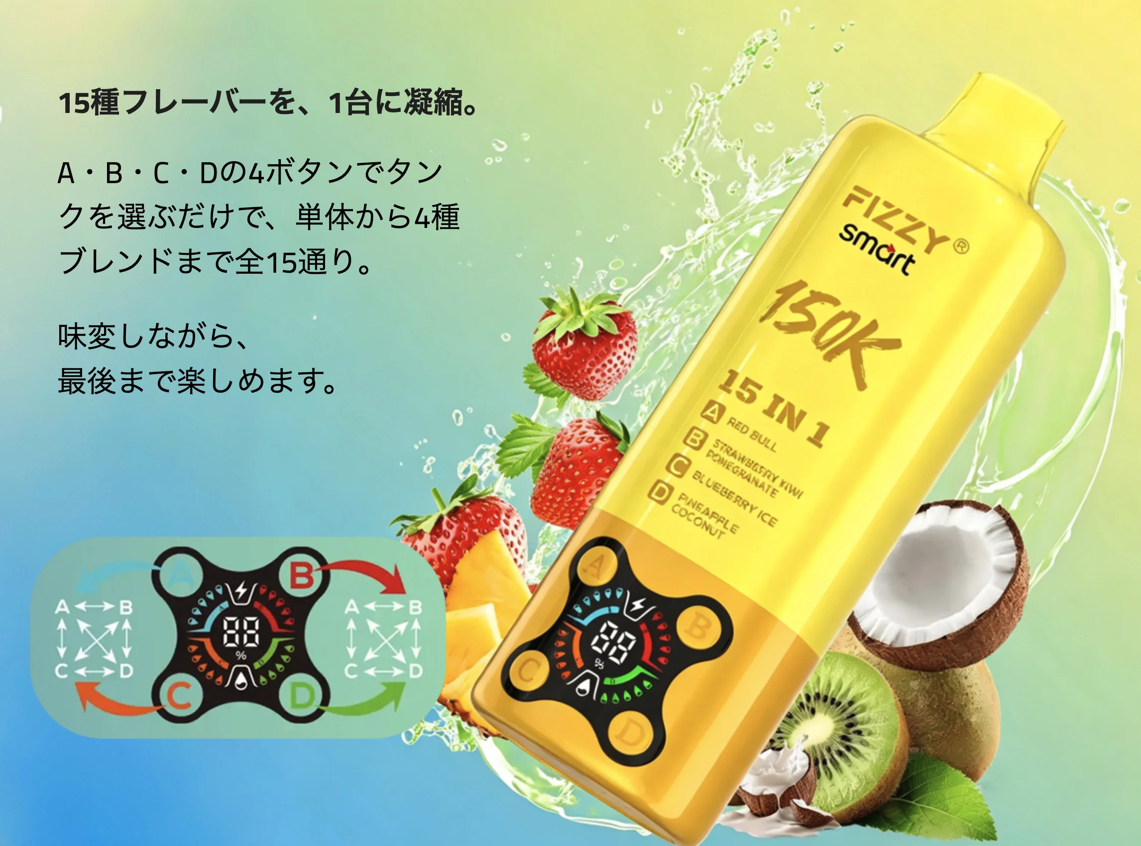 Fizzy SMART 150K 使い捨てベイプ ニコパフ 2
