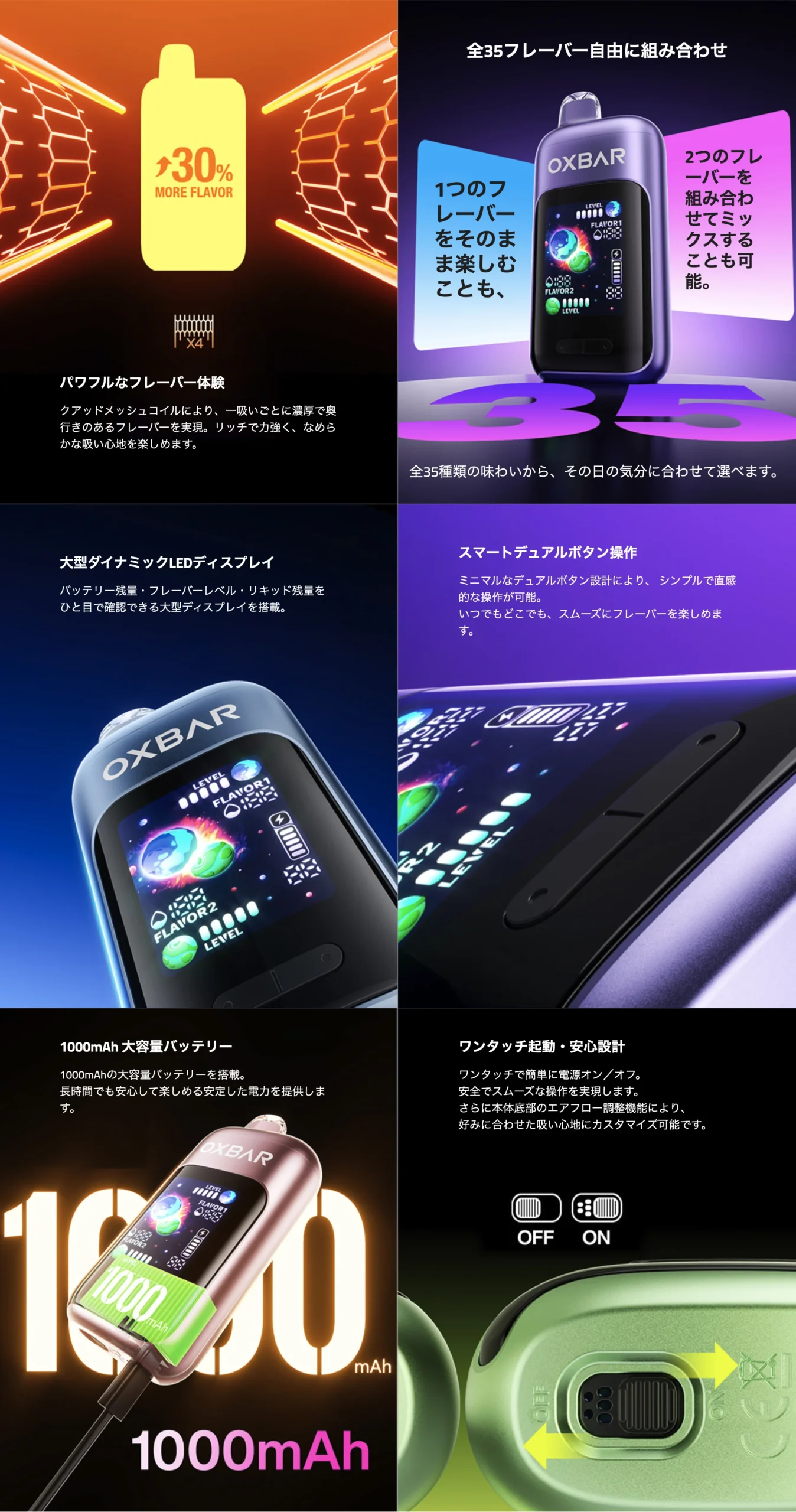 OXBAR DUALBLEND 50000 使い捨てベイプ ニコパフ 2